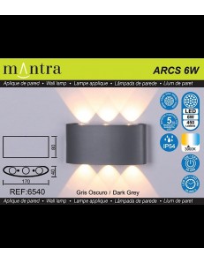 Arcs applique biemissione grigio ovale LED 6w IP654 alluminio outdoor 2