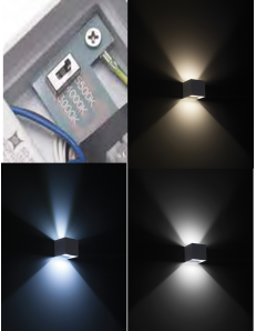 Zora small lampada parete LED biemissione luce regolabile 10w CCT ip65 marrone 2