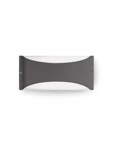 Lien applique LED biemissione 10w 4000k antracite IP54 rettangolare