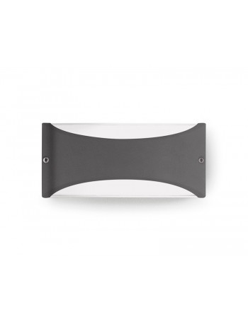 Lien applique LED biemissione 10w 4000k antracite IP54 rettangolare