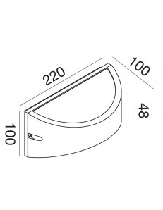 Lien lampada LED parete biemissione 10w 4000k marrone IP54 mezza luna 2