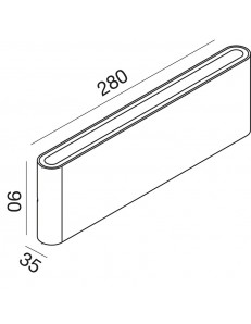 Taarhi BIG applique LED biemissione slim 24w luce calda o naturale bianco IP54 arrotondata 2