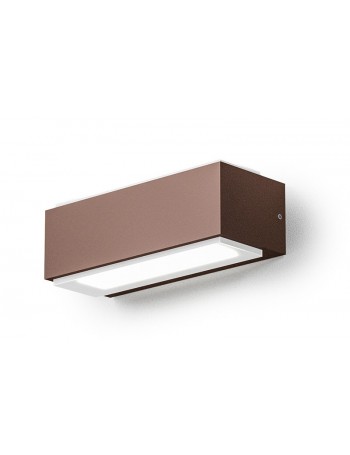 Nox small applique LED biemissione rettangolare 10w marrone IP65