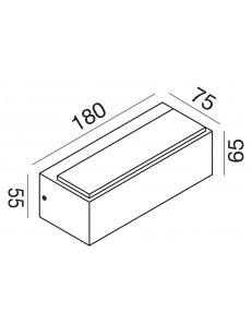 Nox small applique LED biemissione rettangolare 10w marrone IP65 2