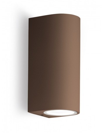 Vejo applique GU10 biemissione cilindro ruggine IP44 lampada esterno