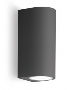 Vejo applique GU10 biemissione cilindro antracite IP44 lampada esterno