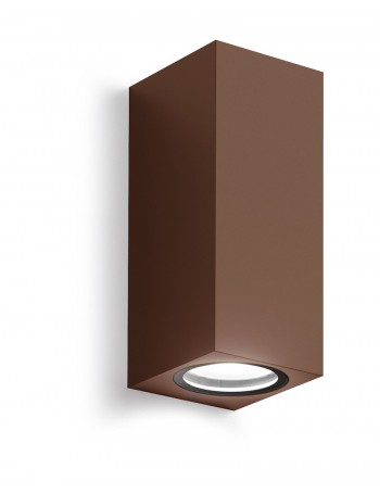 Shin applique biemissione GU10 cubica ruggine IP44 lampada esterno