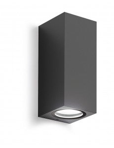 Shin applique biemissione GU10 cubica antracite IP44 lampada esterno