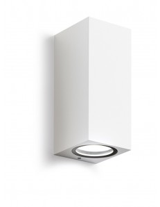 Shin applique biemissione GU10 cubica bianco IP44 lampada esterno