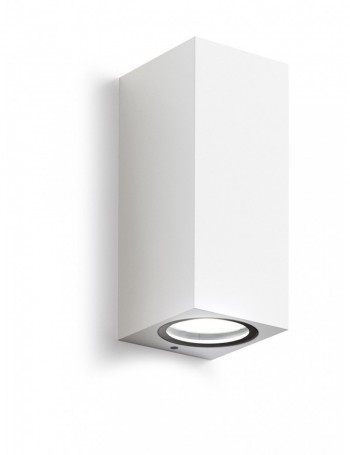Shin applique biemissione GU10 cubica bianco IP44 lampada esterno