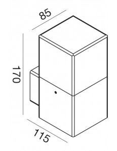 Aditi applique lampada cubica esterno E27 ip44 ruggine GES420 2