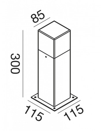 Aditi Lampione piccolo da giardino IP44 h30 squadrato moderno bianco