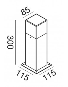 GEA LUCE: Lampione piccolo da giardino IP44 h30 squadrato moderno antracite in offerta 2