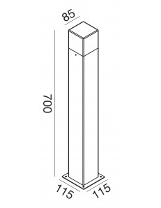 GEA LUCE: Lampione da giardino ip44 h70 GES 422 squadrato ruggine in offerta 2