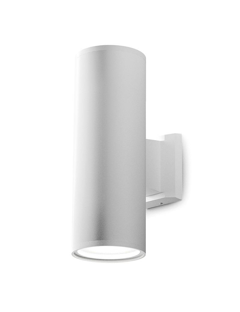 Gea Luce Amon applique E27 cilindro biemissione bianco IP65 lampada esterno