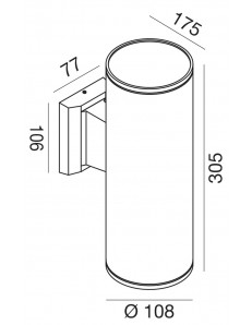 Amon applique E27 cilindro biemissione ruggine IP65 lampada esterno 2