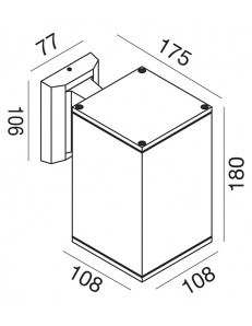 Amon applique E27 quadrato bianco IP65 lampada esterno 2