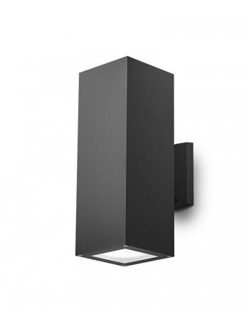 Amon applique E27 squadrato biemissione antracite IP65 lampada parete