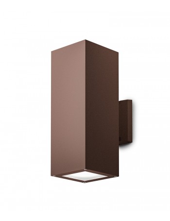 Amon applique E27 squadrato biemissione ruggine IP65 lampada outdoor