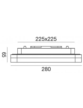 Alba plafoniera quadrata 18w LED bagno outdoor ip66 luce naturale
