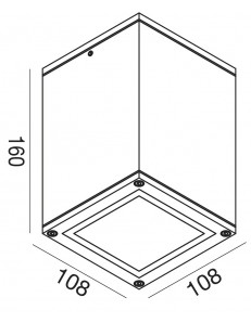 Amon lampada da soffitto cubo IP65 esterno antracite GES1010 2