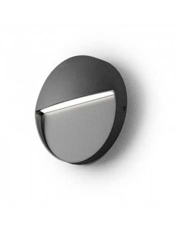 Sol lampada da esterno LED segnapasso 3watt rotondo antracite IP65