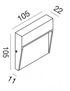 Sol lampada da esterno LED segnapasso 3watt quadrato marrone IP65 2