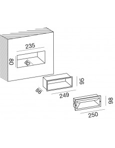 Ohrm lampada LED segnapasso 13watt rettangolare incasso alluminio IP65 4000k  2