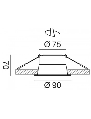 Dione faretto 8w 3000k led incasso cartongesso rotondo bianco Dione faretto 8w 3000k led incasso cartongesso rotondo bianco