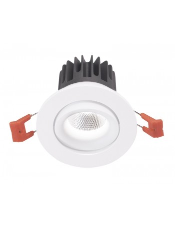 Aran small faretto orientabile LED 8w luce calda incasso cartongesso rotondo bianco 