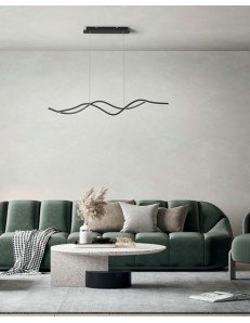 Sinuo lampadario LED design dimmerabile nero 36w