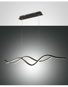 Sinuo lampadario LED design dimmerabile nero 36w 2