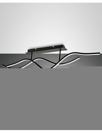 Sinuo lampada soffitto LED design dimmerabile nera 36w