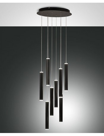 Prado lampada LED circolare con cilindri neri dimmerabile 52w