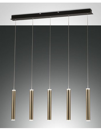 Prado lampada LED penisola lineare nero con cilindri ottone dimmerabile 33w