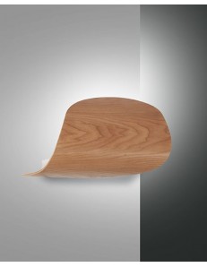 Pevero lampada Led parete applique foglia legno di frassino 18w dimmerabile
