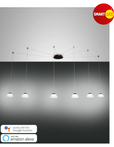 Arabella lampadario decentrabile LED 48w dimmerabile 6 diffusori bianchi