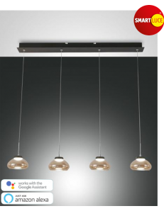 Arabella sospensione barra LED 32w dimmerabile 4 diffusori ambra regolabili