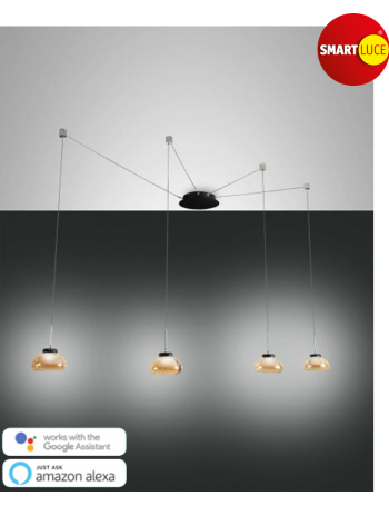 Arabella lampadario decentrabile LED 32w dimmerabile 4 diffusori bianchi