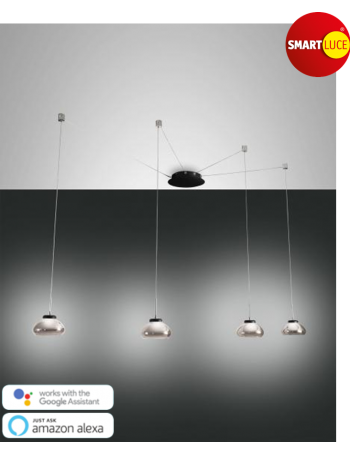Arabella lampada decentrabile LED 48w dimmerabile 4 diffusori fume