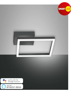 FABAS LUCE: Bard applique plafoniera LED quadrata dimmerabile antracite in offerta