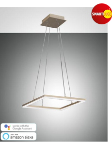 FABAS LUCE: Bard sospensione LED dimmerabile 39w quadrata oro opaco altezza regolabile in offerta