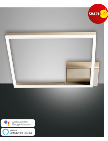 FABAS LUCE: Bard plafoniera LED quadrata dimmerabile oro opaco in offerta