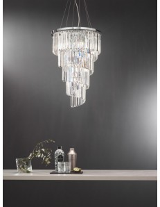 Alexander lampadario da salone grande con pendenti n cristallo a spirale Ø50