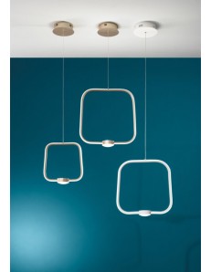 Alfa small sospensione led 28w moderna bianco nero oro dimmerabile luce calda o naturale