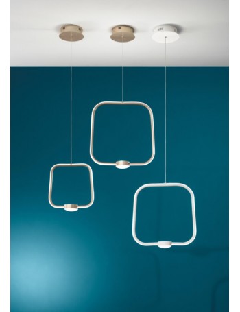 Alfa small sospensione led 28w moderna bianco nero oro dimmerabile luce calda o naturale