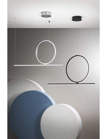 Acrobat lampadario design big 42w LED oro nero silver anello dimmerabile ondaluce 