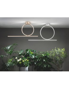 Acrobat plafoniera design grande 42w LED oro nero silver anello dimmerabile ondaluce