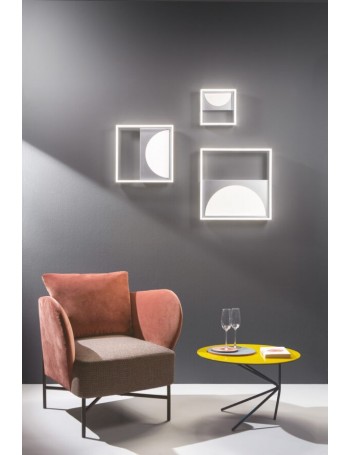Art lampada Led da soffitto o parete silver quadrata luce perimetrale e centrale dimmerabile