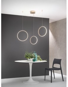 Circus lampadario soggiorno led 43w decentrabile oro o silver anelli dimmerabile luce calda o naturale